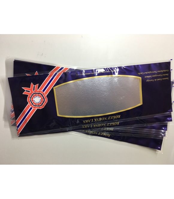 Hovedbilde 10 stk Vakuumposer med motiv for røkelaks, Hel Side