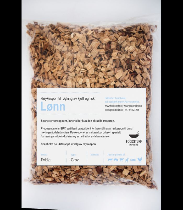 FUMY Røykespon, Røykflis av Lønn, 3Liter. Grov størrelse.